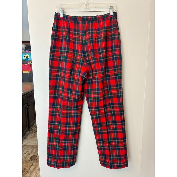 Pendleton Vintage Authentic Royal Stewart Tartan Red Plaid Pants Size 12 - Picture 2 of 7